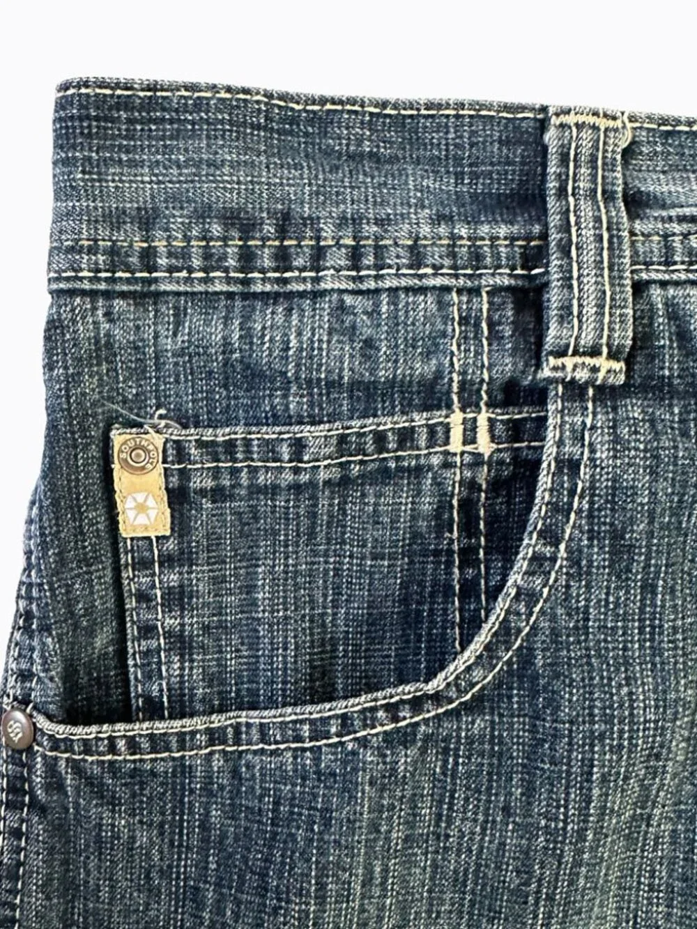 Vtg Southpole Y2K Baggy Wide Leg Skater Blue Jeans 82628 Gold Tab Men's 36 Faded